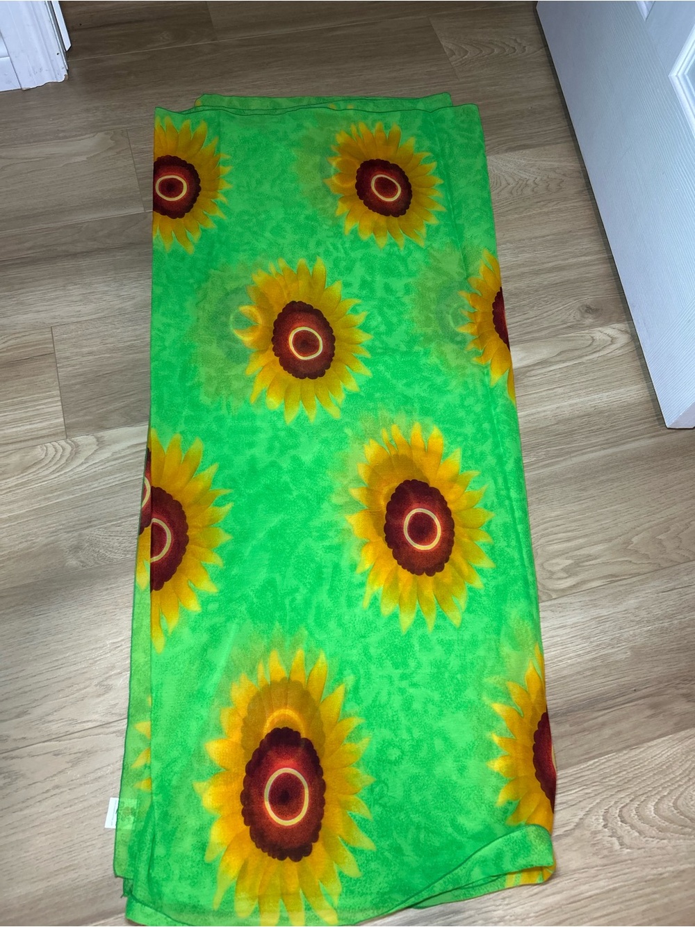 Bright Green Sunflower Swim Coverup Sarong